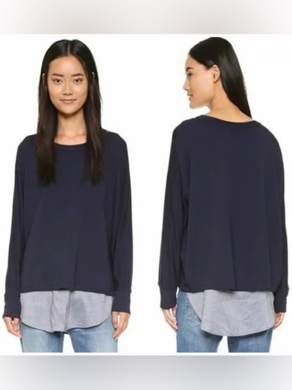 Vince mixed media layered sweater small